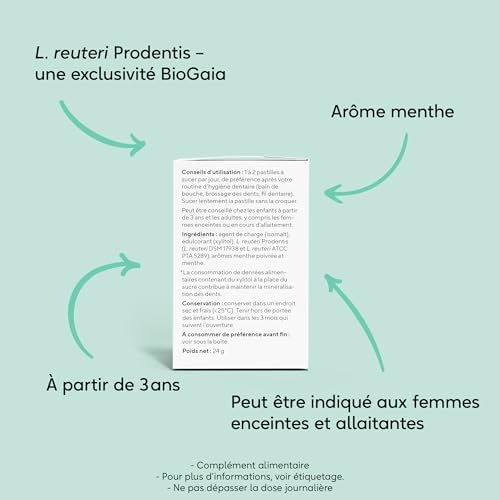 BioGaia Prodentis Pastilles Probiotiques Bucco-Dentaire | Équilibre de la Flore Buccale | Complément Alimentaire Contena